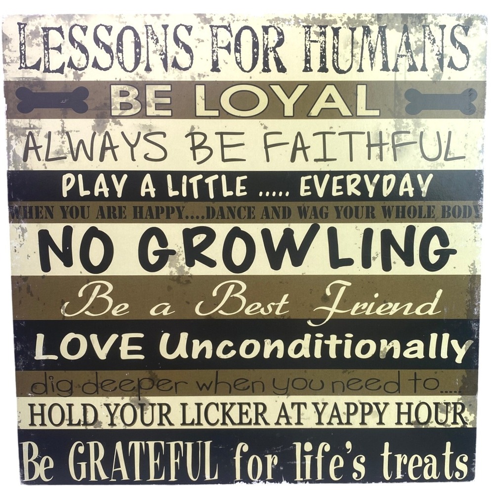Lessons‎ for Humans Wall Art Table Sign Dog Mom Spell Out Home Decor